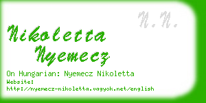 nikoletta nyemecz business card